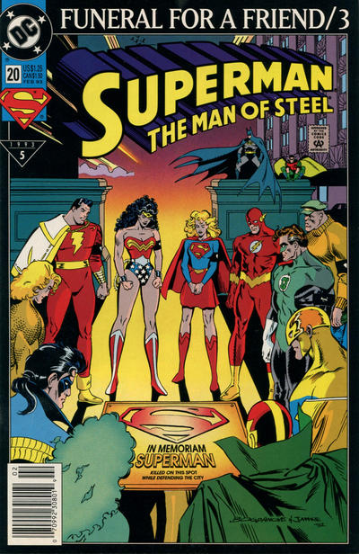 Superman: The Man of Steel 1991 #20 Newsstand ed. - back issue - $4.00