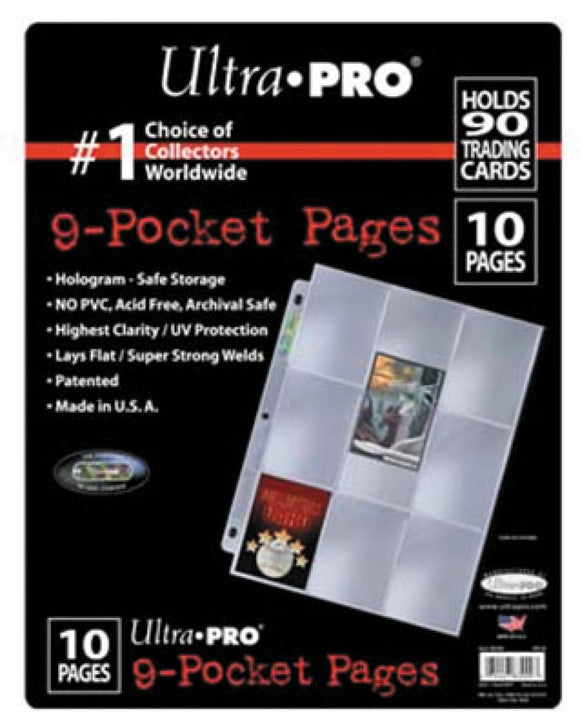 Ultra Pro platinum 9-pocket card page pack of ten