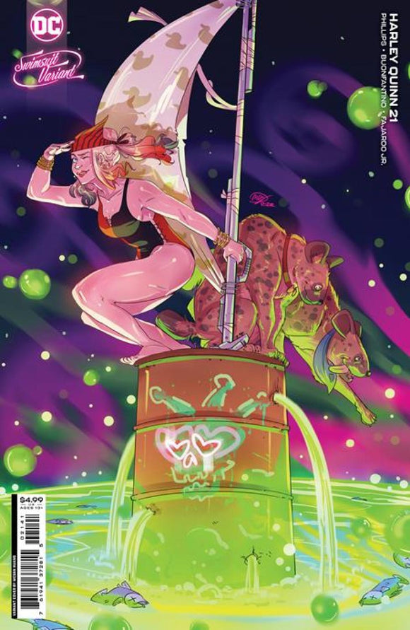 HARLEY QUINN #21 CVR D MEGAN HUANG SWIMSUIT CARD STOCK VAR