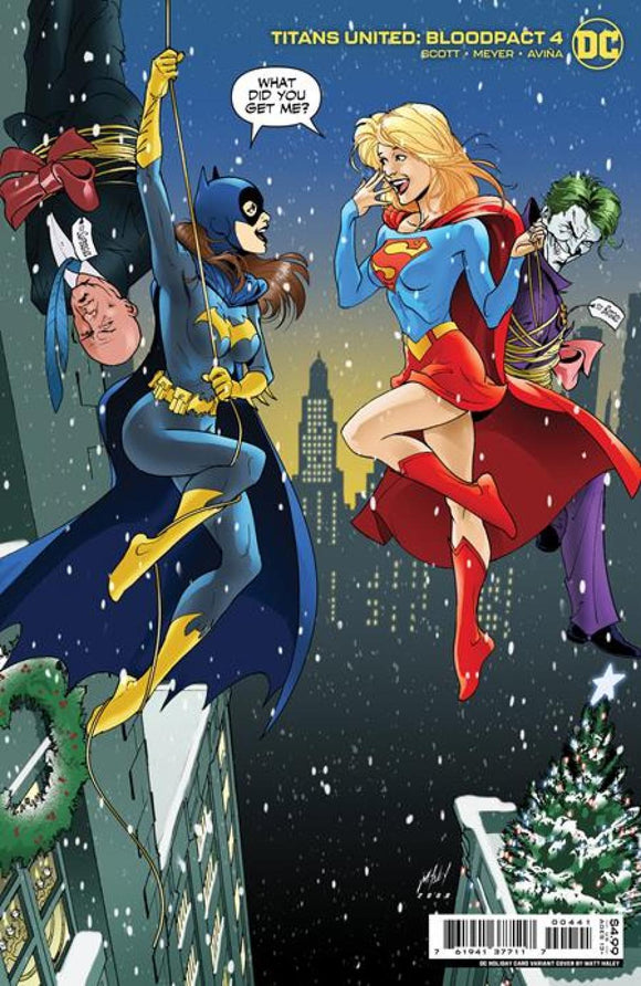 TITANS UNITED BLOODPACT #4 CVR C MATT HALEY DC HOLIDAY CARD CARD STOCK VAR (OF 6)