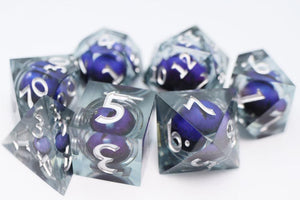 PURPLE CYCLOPS SHARP EDGE RESIN RPG DICE SET