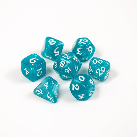 7PC RPG SET - ELESSIA ESSENTIALS - TEAL WITH WHITE