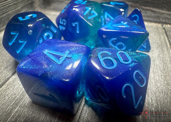 Gemini: Poly Blue-Blue/light blue Luminary 7-Die Set