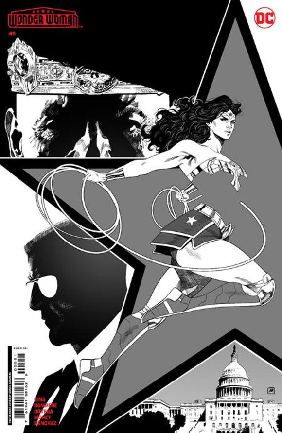 WONDER WOMAN #5 CVR E INC 1:50 DANIEL SAMPERE B&W CARD STOCK VAR