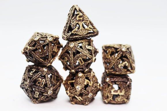 TREES OF VIRTUE TREE OF HUMILITY - HOLLOW METAL RPG DICE SET
