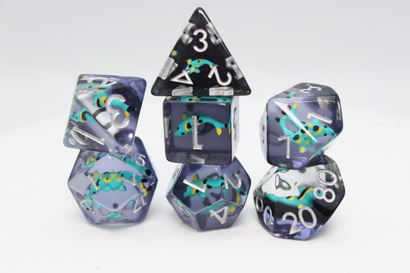 TURQUOISE KOI RPG DICE SET