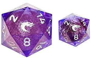 Old School Sharp Edged 35mm D20 Liquid Infused - Amethyst Fury