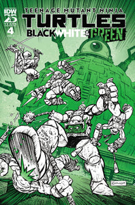 TEENAGE MUTANT NINJA TURTLES BLACK WHITE AND GREEN #4 VAR RI 10 CATALAN FOIL VAR CVR C 1:10 INCV