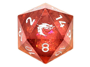 Old School Sharp Edged 22mm D20: Liquid Infused - Sunrise Fury