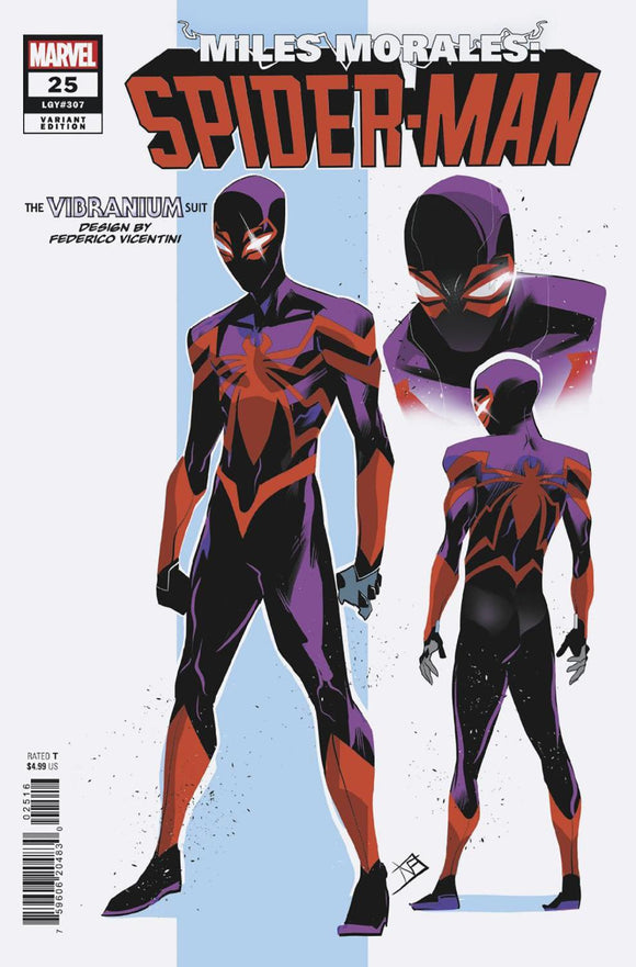 MILES MORALES SPIDER-MAN #25 FEDERICO VICENTINI DESIGN VAR 1:10 INCV