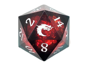 Old School Sharp Edged 22mm D20: Liquid Infused - Christmas Fury