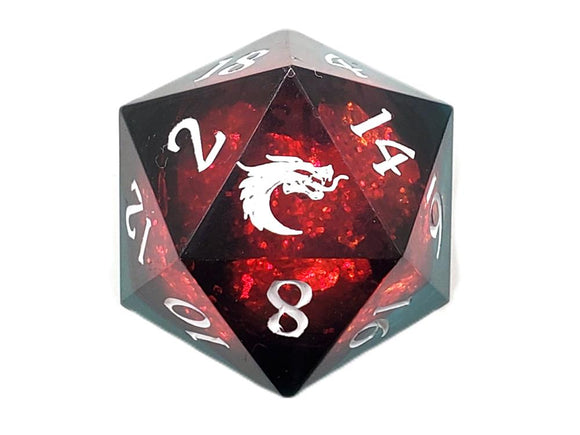 Old School Sharp Edged 22mm D20: Liquid Infused - Christmas Fury