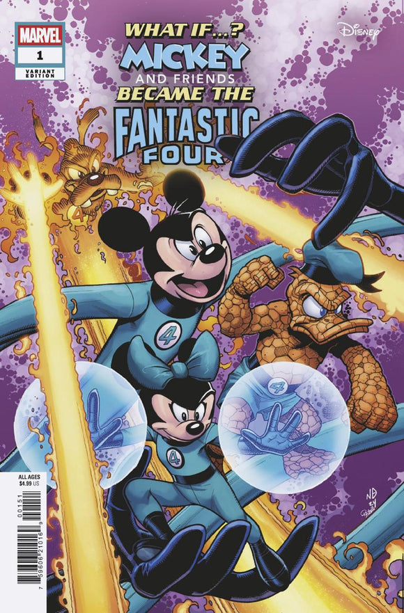 MARVEL AND DISNEY WHAT IF MICKEY AND FRIENDS BECAME THE FANTASTIC FOUR #1 NICK BRADSHAW VAR CVR E