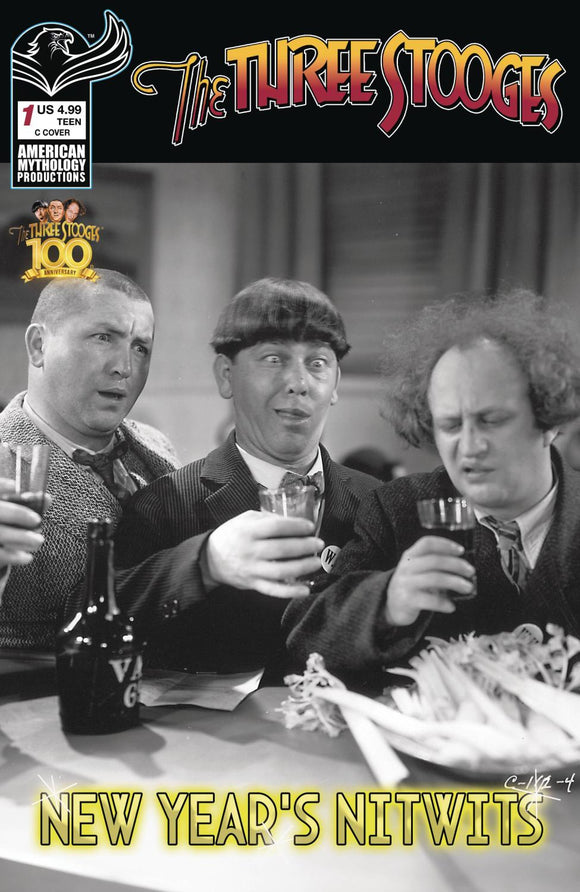 THREE STOOGES NEW YEARS NITWITS #1 CVR C BANDW PHOTO