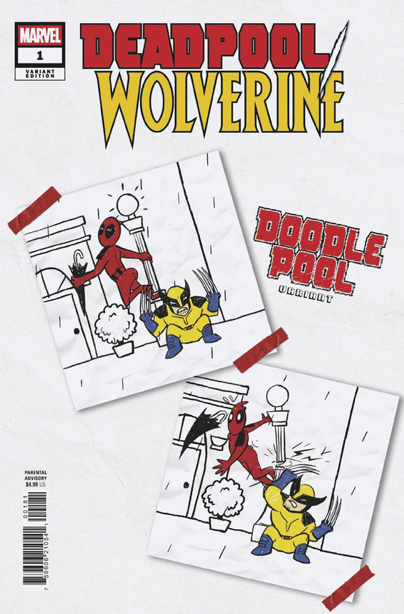 DEADPOOL WOLVERINE #1 DOODLEPOOL VAR CVR H