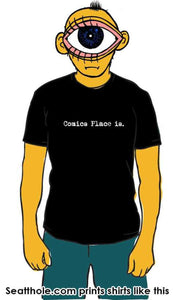 COMICS PLACE IS UNISEX TEE SHIRT BLACK MED T-SHIRT