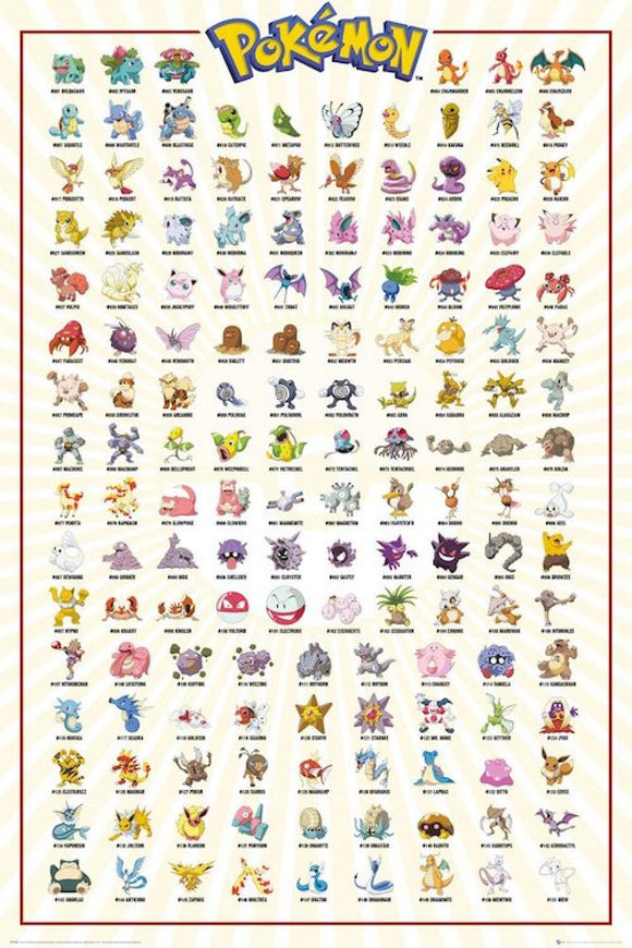 Pokemon Kanto 151 Poster