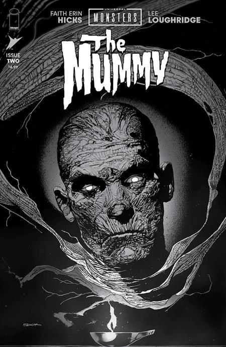UNIVERSAL MONSTERS THE MUMMY #2 CVR D INC 1:25 RYAN SOOK BANDW CLASSIC HORROR VAR OF 4 1:25 INCV