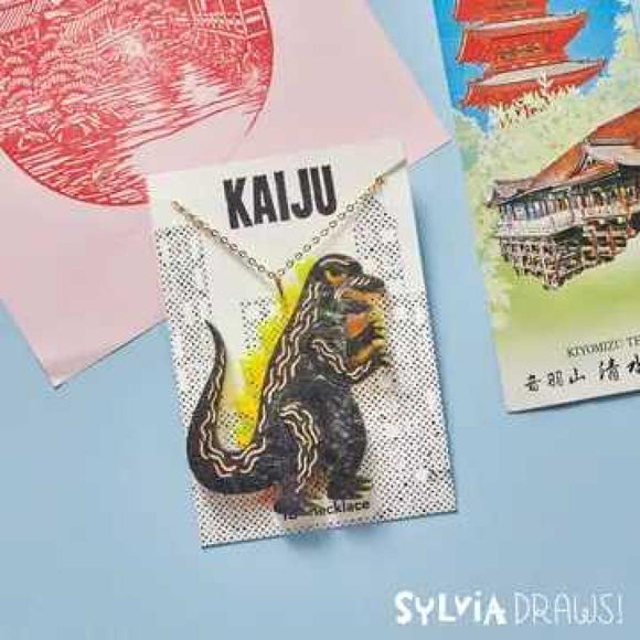 Kaiju Necklace Yellow by Sylvia Draws