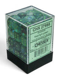 Chessex Borealis: 12mm d6 Kelp/light green Luminary Dice Block (36 dice)