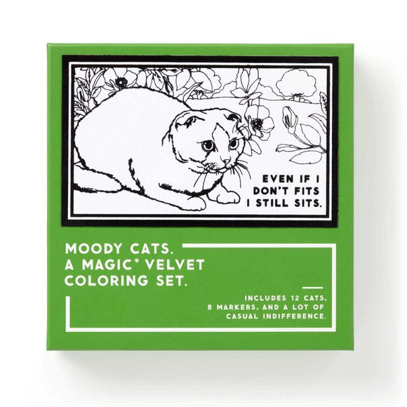 Brass Monkey Moody Cats Magic Velvet Coloring Set