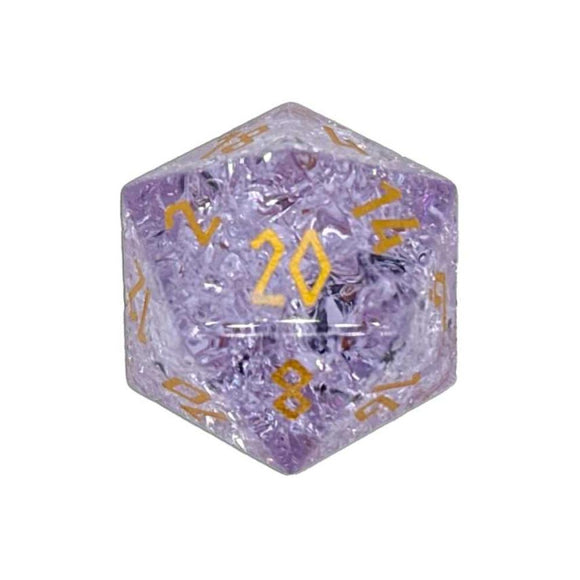 Shattered Amethyst Glass - Boulder 30mm Glass Dice