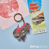 Kaiju Keychain -Pink by Sylvia Draws