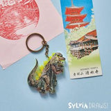 Kaiju Keychain -Yellow by Sylvia Draws