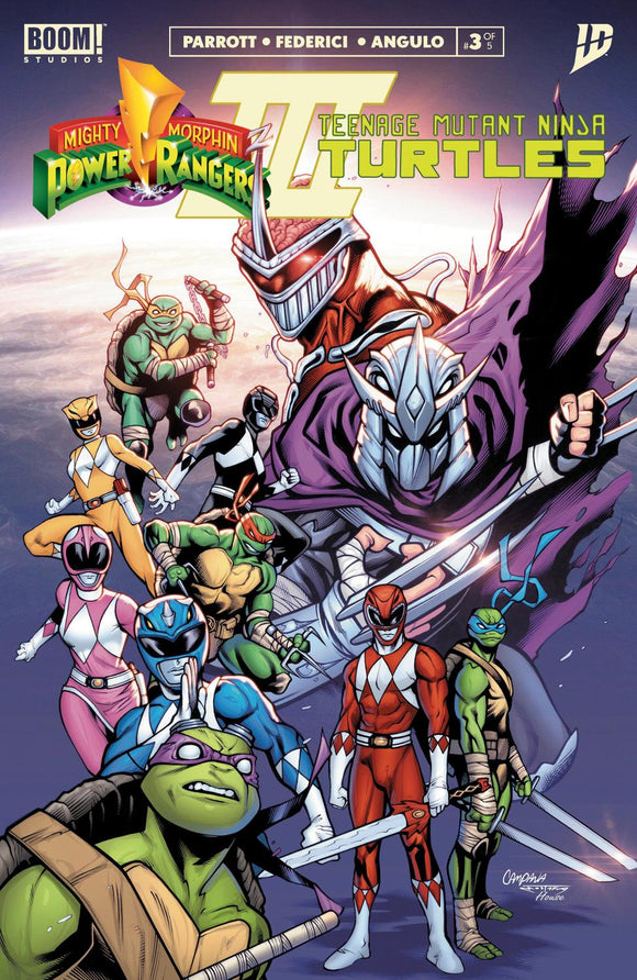 MIGHTY MORPHIN POWER RANGERS TEENAGE MUTANT NINJA TURTLES III #3 J FOC REVEAL VAR DRESSED CAMPANA CVR
