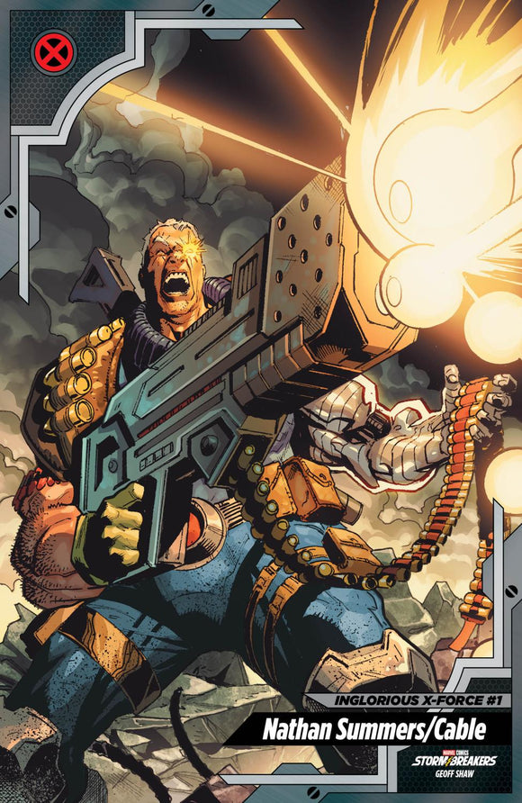 INGLORIOUS X-FORCE #1 GEOFF SHAW X-MEN TRADING CARD VAR CVR E