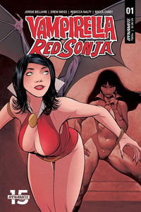 VAMPIRELLA RED SONJA #1 CVR E MOSS THEN NOW