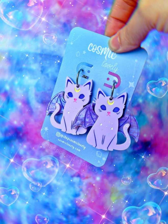 My Familiar Kitty Bat Earrings By Cosmic Lovely