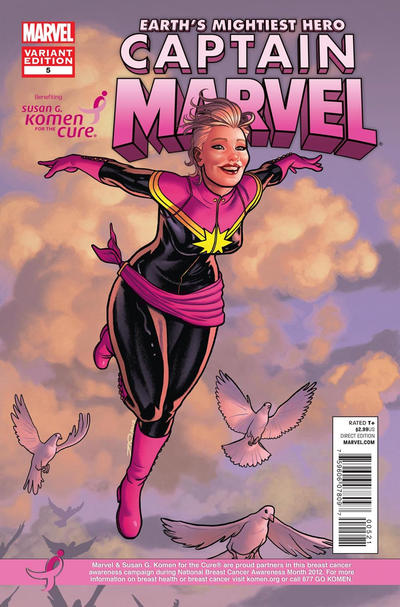 Captain Marvel #5 Breast Cancer Awareness Susan G. Komen Variant Cover by Joe Quinones - back issue - $5.00