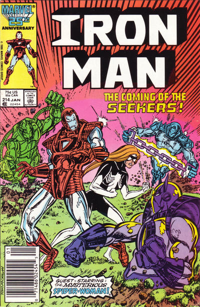 Iron Man #214 Newsstand ed. - back issue - $4.00