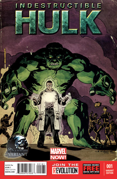 Indestructible Hulk 2013 #1 Phantom Variant Cover by C.P. Wilson III - back issue - $15.00