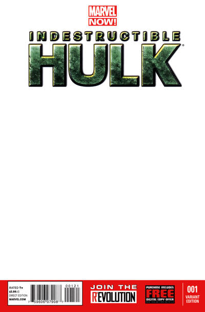 Indestructible Hulk 2013 #1 Blank Variant - back issue - $4.00