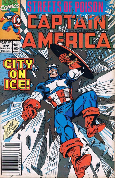 Captain America #372 Newsstand ed. - back issue - $3.00