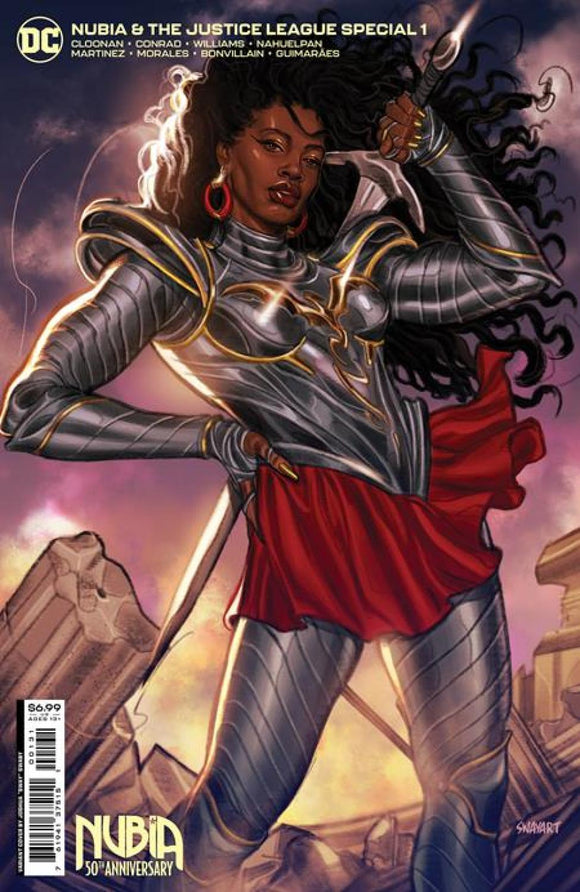 NUBIA AND THE JUSTICE LEAGUE SPECIAL #1 ONE SHOT CVR C JOSHUA SWAY SWABY NUBIA 50TH ANNIVERSARY CARD STOCK VAR