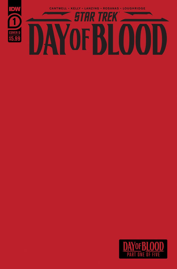 STAR TREK DAY OF BLOOD #1 VAR D RED SKETCH VAR CVR D