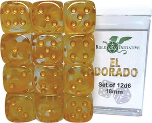 D6 DICE SET DIFFUSION EL DORADO - SET OF 12D6 18MM