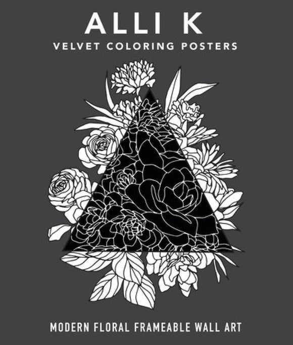 Velvet Coloring Posters Modern Floral Frameable Wall Art
