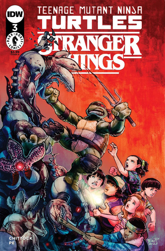 TEENAGE MUTANT NINJA TURTLES X STRANGER THINGS #3 COVER A PE CVR A