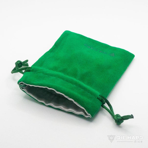 VELVET DICE BAG - SMALL GREEN