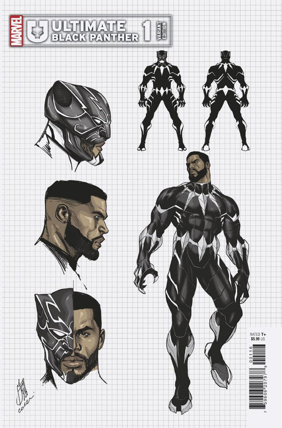 ULTIMATE BLACK PANTHER #1 STEFANO CASELLI DESIGN VAR 1:10 INCV