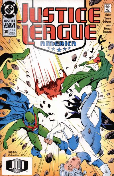 Justice League America #38 Direct ed. - back issue - $5.00