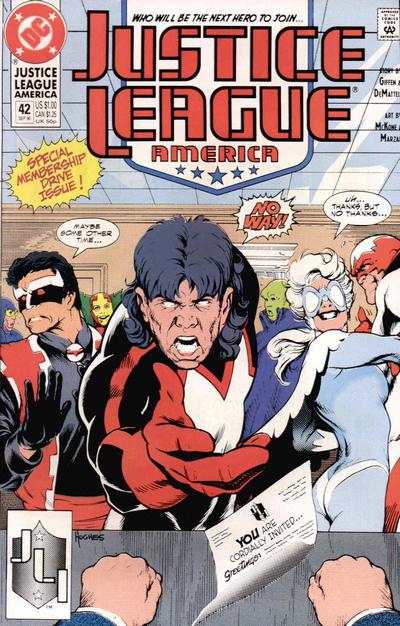 Justice League America #42 Direct ed. - back issue - $5.00