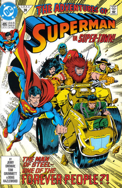 Adventures of Superman #495 Direct ed. - back issue - $5.00