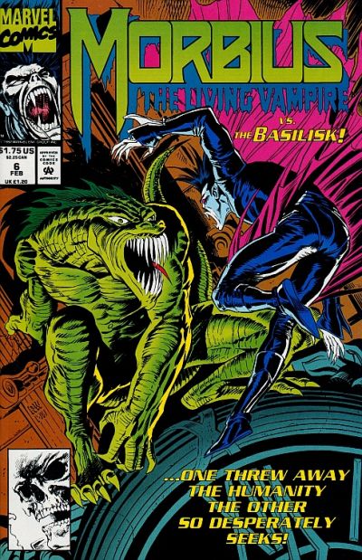Morbius: The Living Vampire 1992 #6 Direct ed. - back issue - $4.00