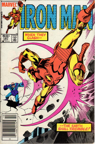 Iron Man #187 Newsstand ed. - back issue - $3.00