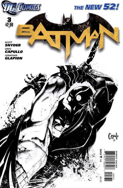 Batman 2011 #3 Greg Capullo Black & White Cover - 9.4 - $40.00